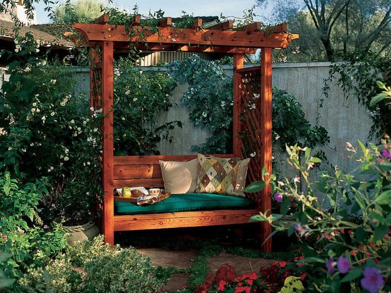 Garden Bench With Arbor