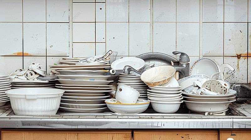 Letting Dishes Pile Up
