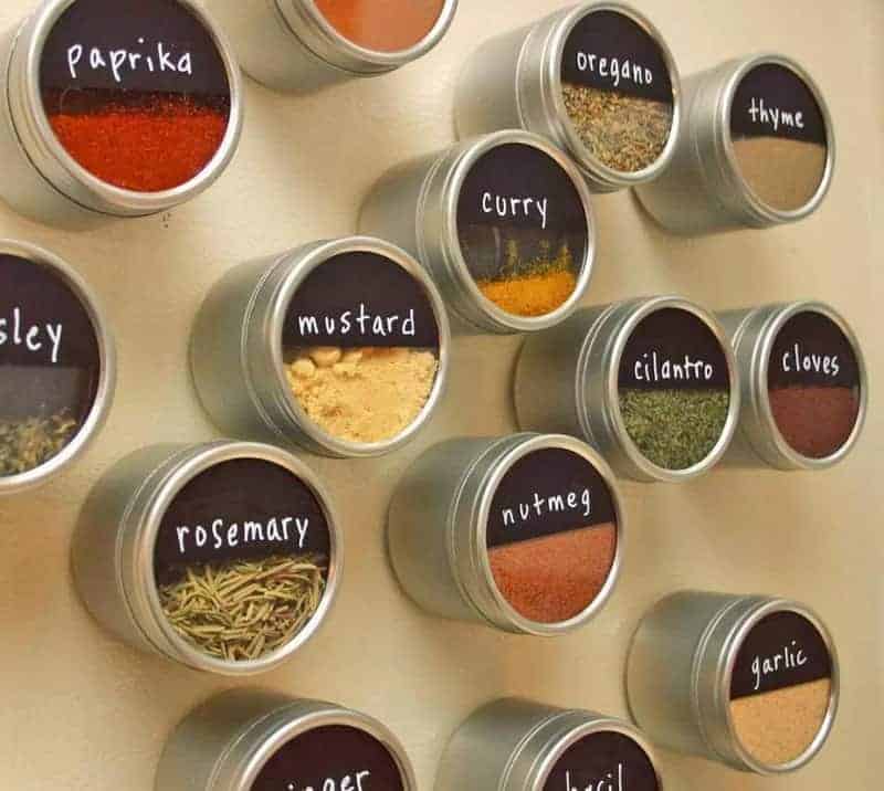 These Magnetic Spice Tins Organize Right On Your Refrigerator 0