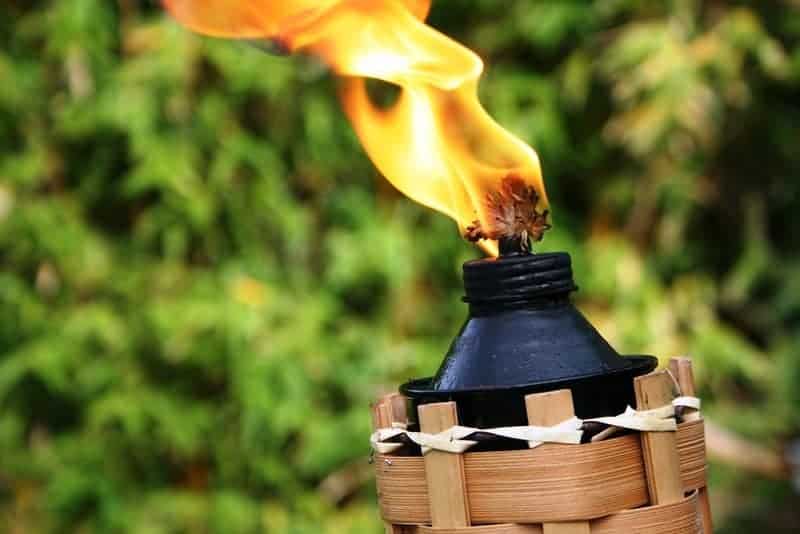 Tiki Torches With Bug Repelling Fuel