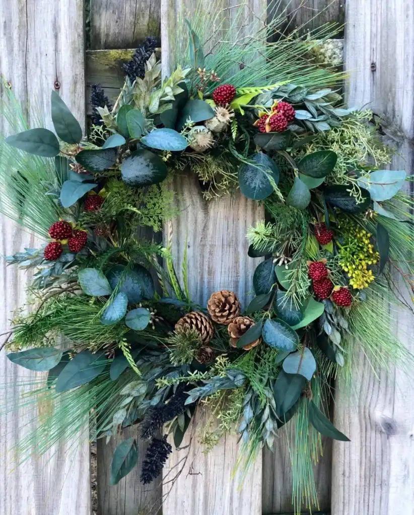 Door Wreath With Natural Elements