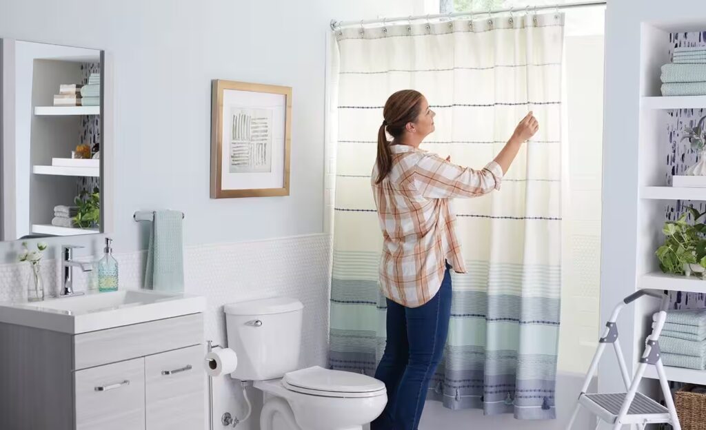 How To Hang A Shower Curtain Rod Step 8