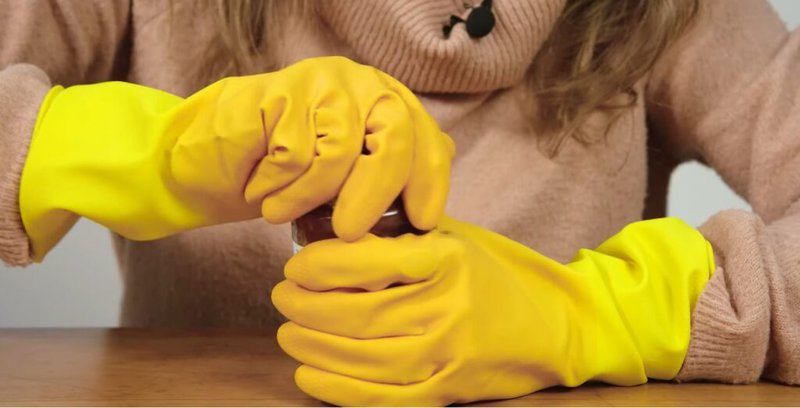 Rubber Gloves To Open A Stuck Jar Lid