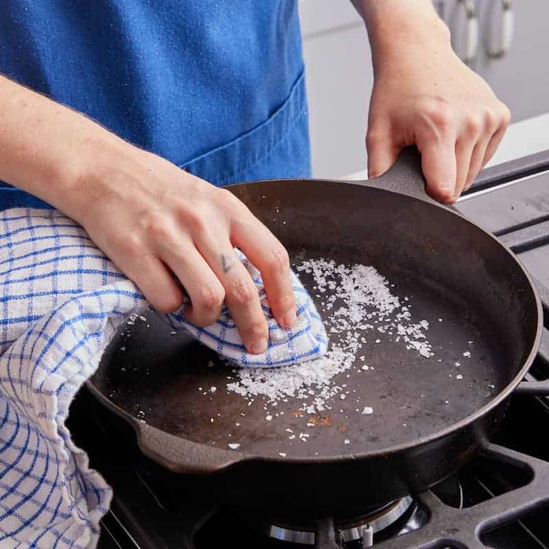 Salt To Clean A Burnt Pan