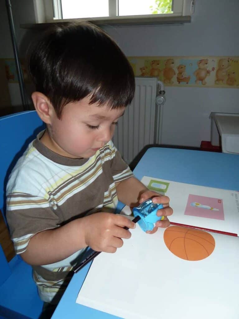 Sharpening Pencils With A Manual Sharpener