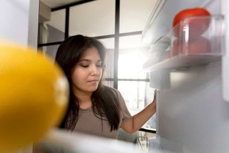 Woman Checking Interior Her Fridge Home 23 2149087122