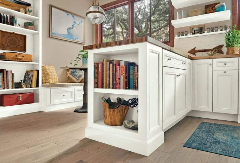 Dual Purpose Island With Built In Bookshelves