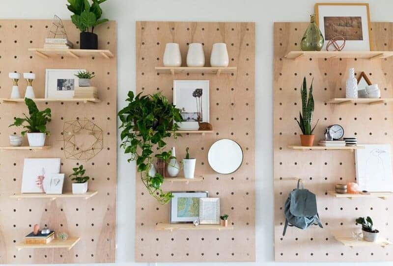 Pegboards And Floating Shelves
