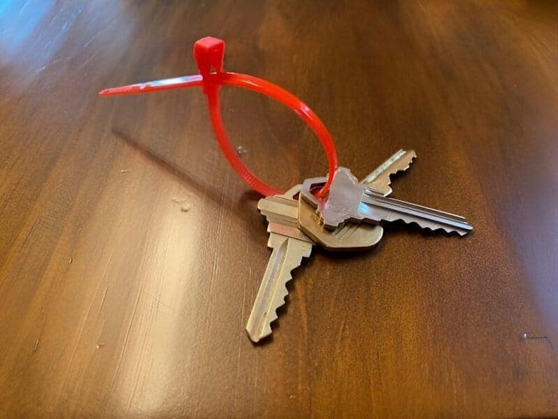 20. Zip Tie Key Holder