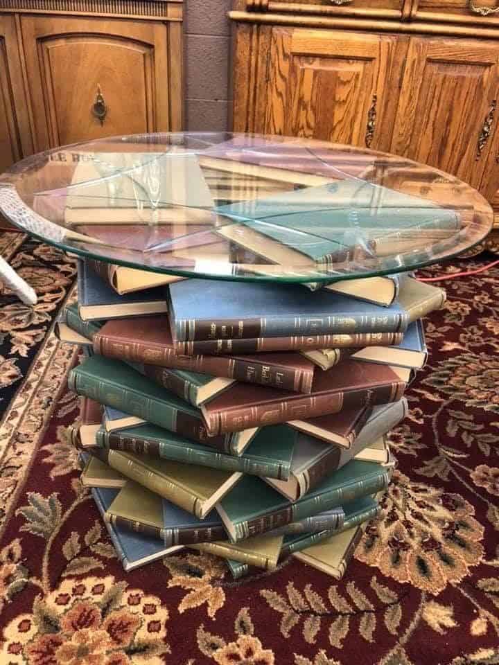Coffee Table Made Entirely Of Old Books