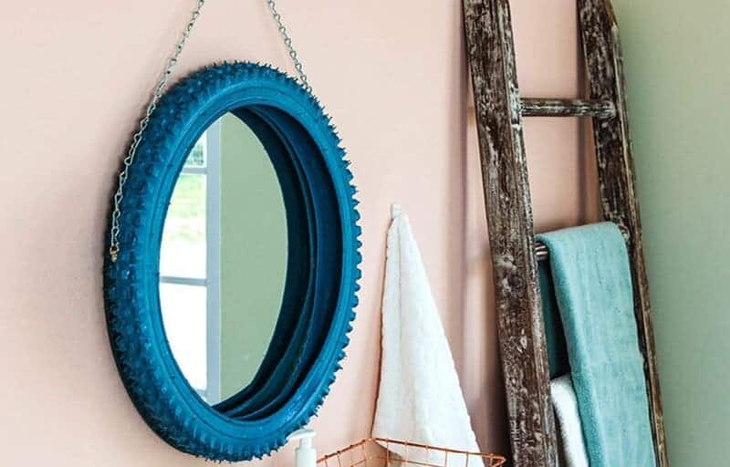 Mirror Frame From Bicycle Tires