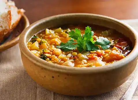 Moroccan red lentil soup2