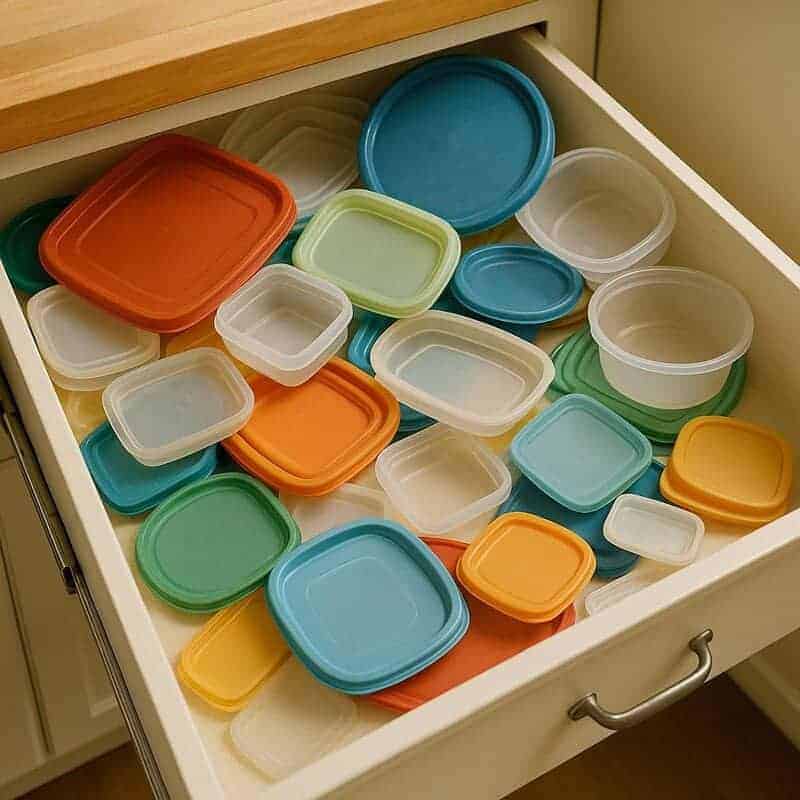14. Tupperware Lids Without Containers