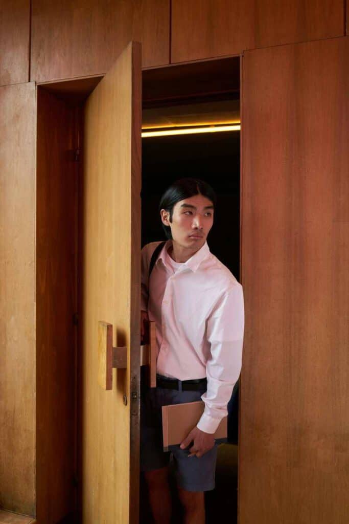 Cautiously opening the door