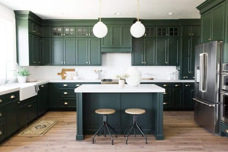 Dark green kitchen cabinets studio mcgee