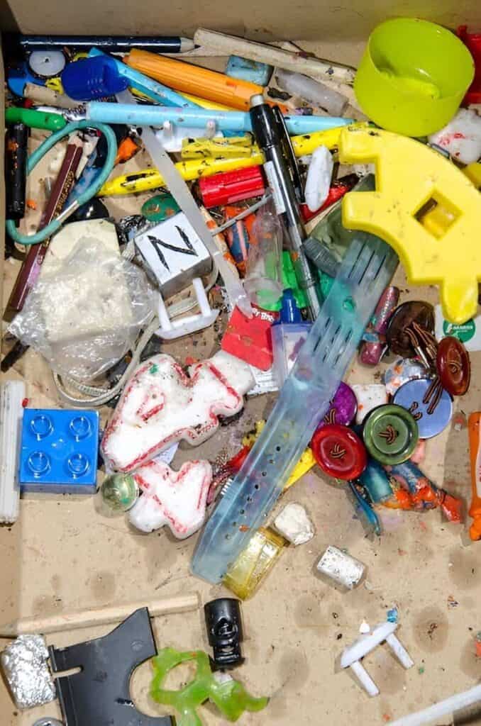 Jumble of miscellaneous household items