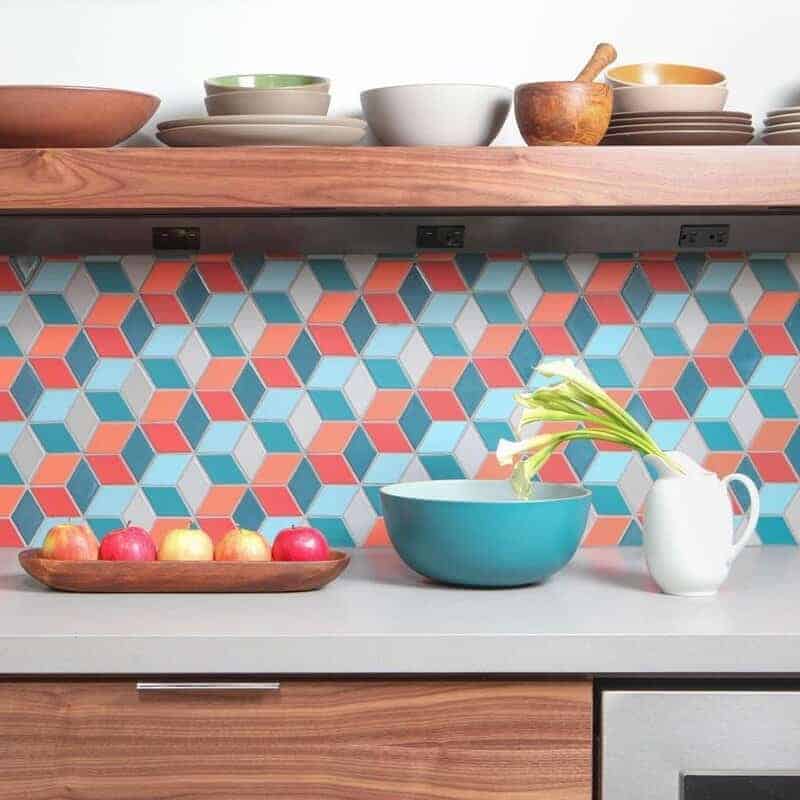 Mid century modern tile ideas backsplash multicolored via @destinationeichler