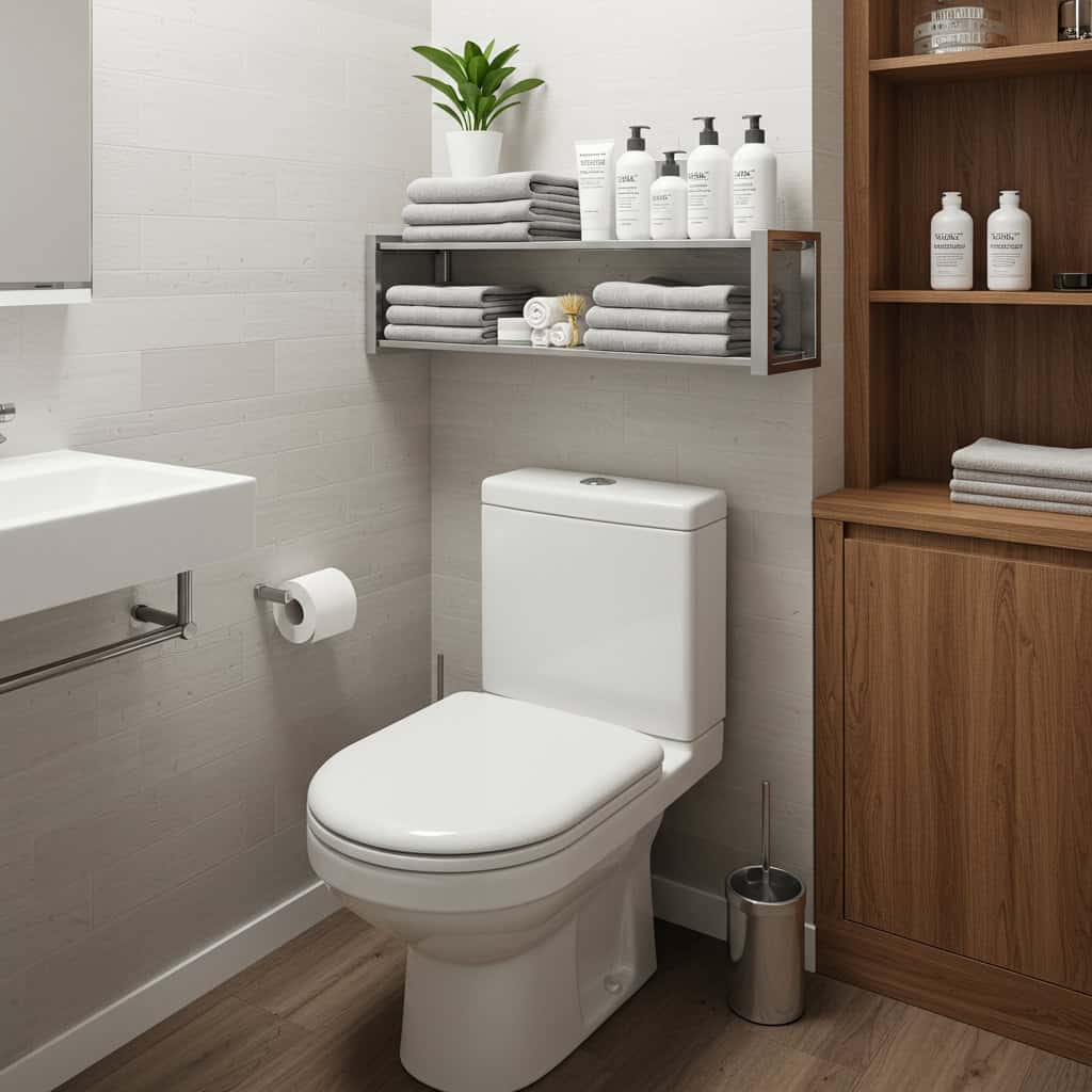 1. Over-the-Toilet Storage Shelves
