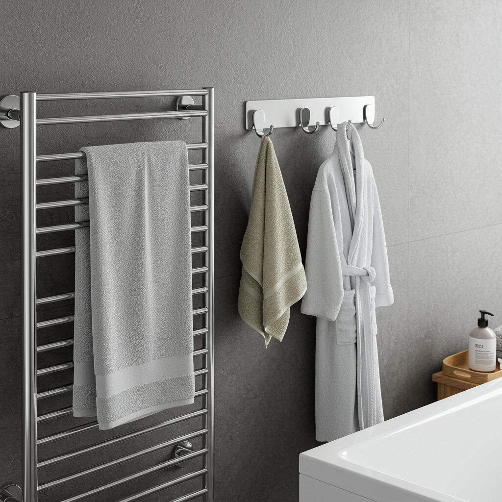 4. Towel Racks and Hooks