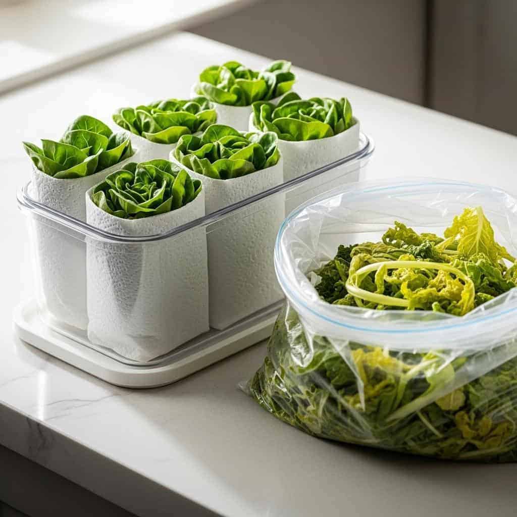 7. Use Paper Towels for Greens