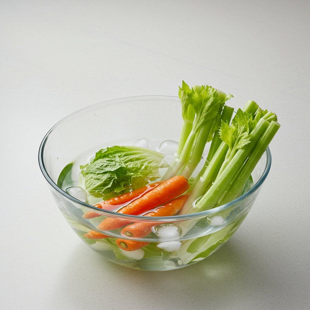 9. Revive Wilted Vegetables with Ice Water