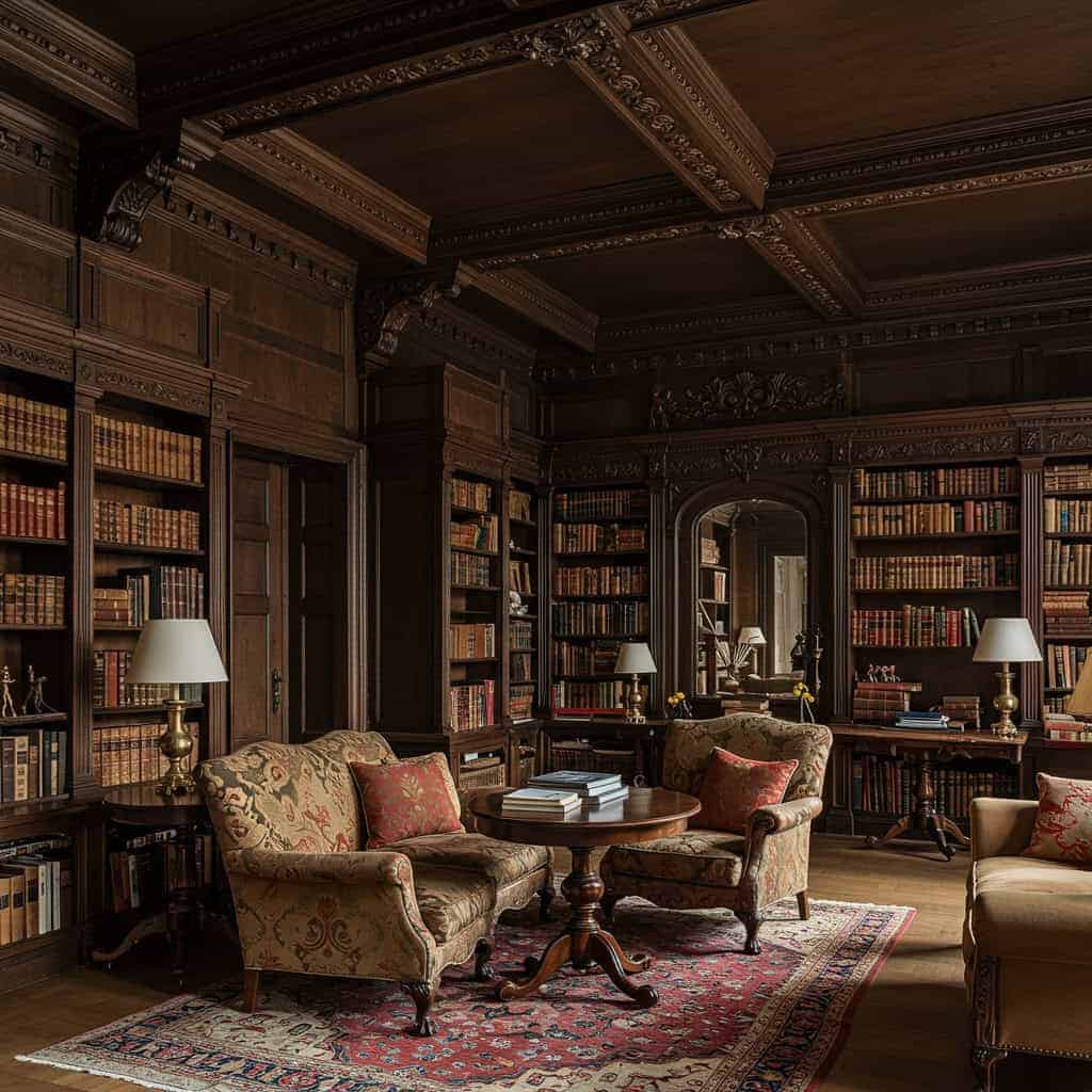1. Classic Elegance in a Victorian Library