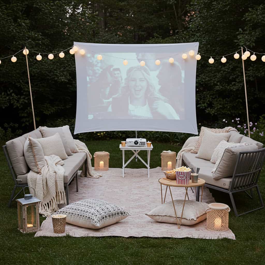 2. Set Up a Backyard Movie Night