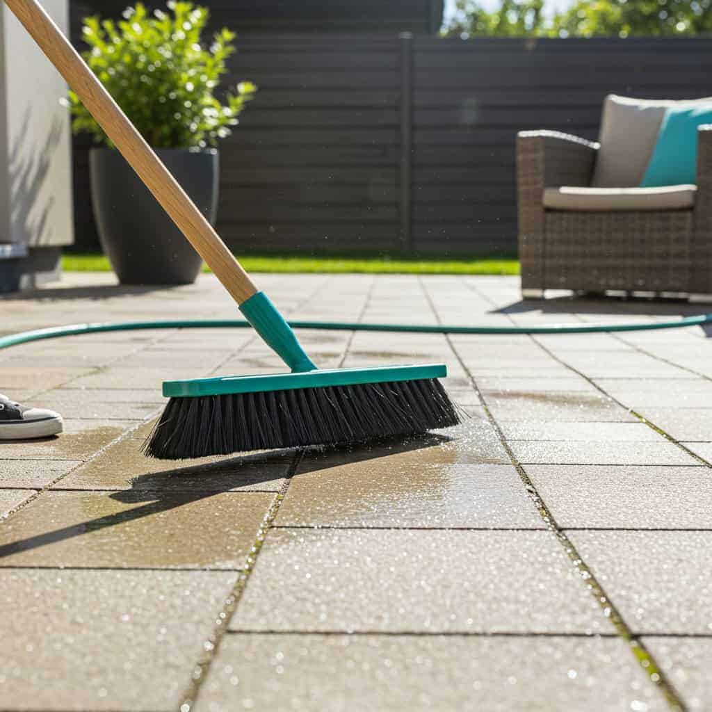 7. Use a Broom Instead of a Hose