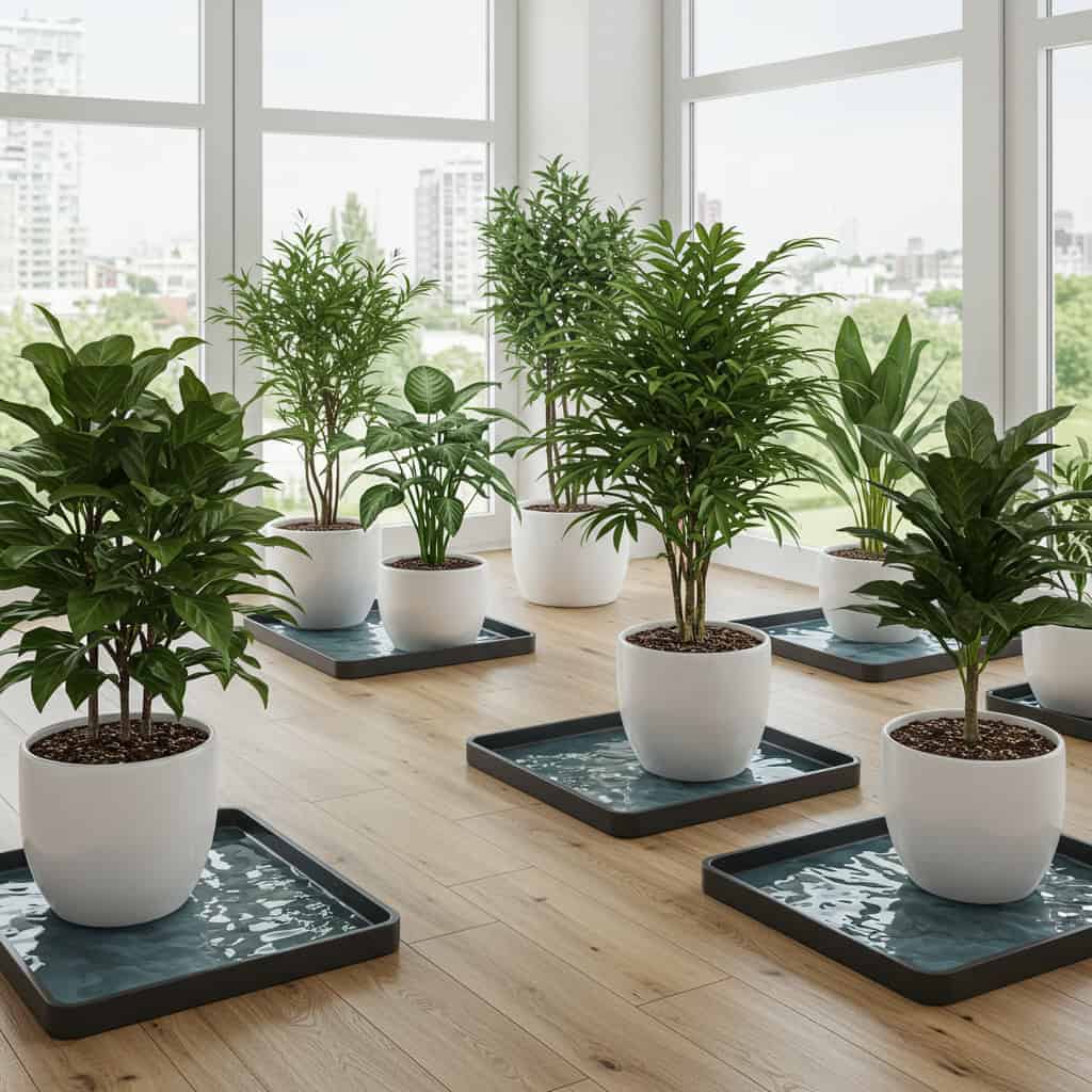10. Place a Tray Under Houseplants