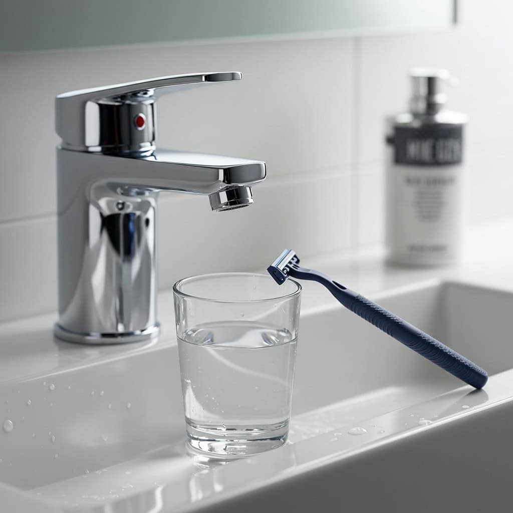 12. Rinse Razor in a Cup