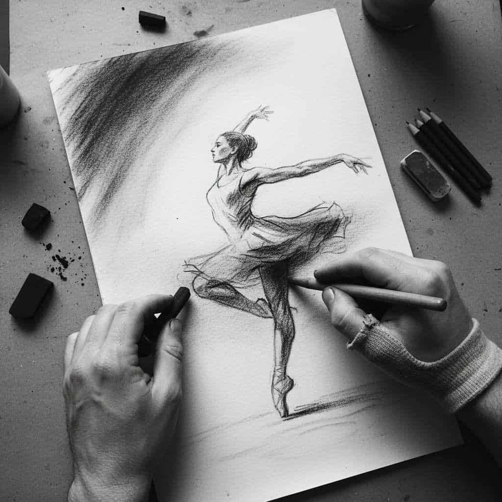 Charcoal drawing art